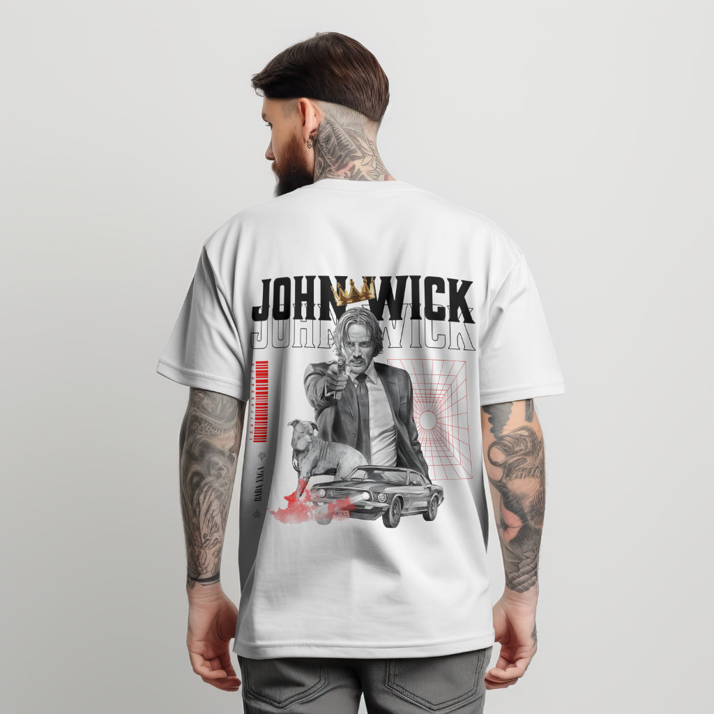 Jhon Wick Oversized White T-shirt