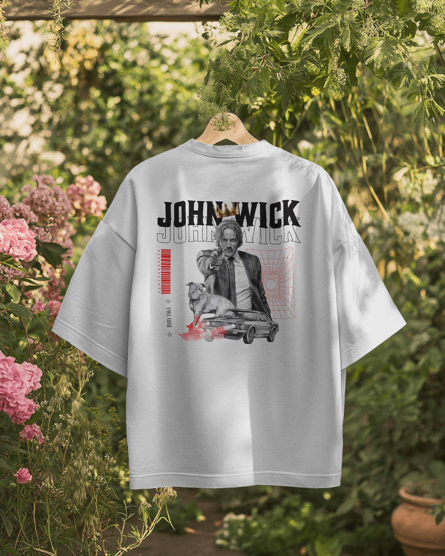 Jhon Wick Oversized White T-shirt