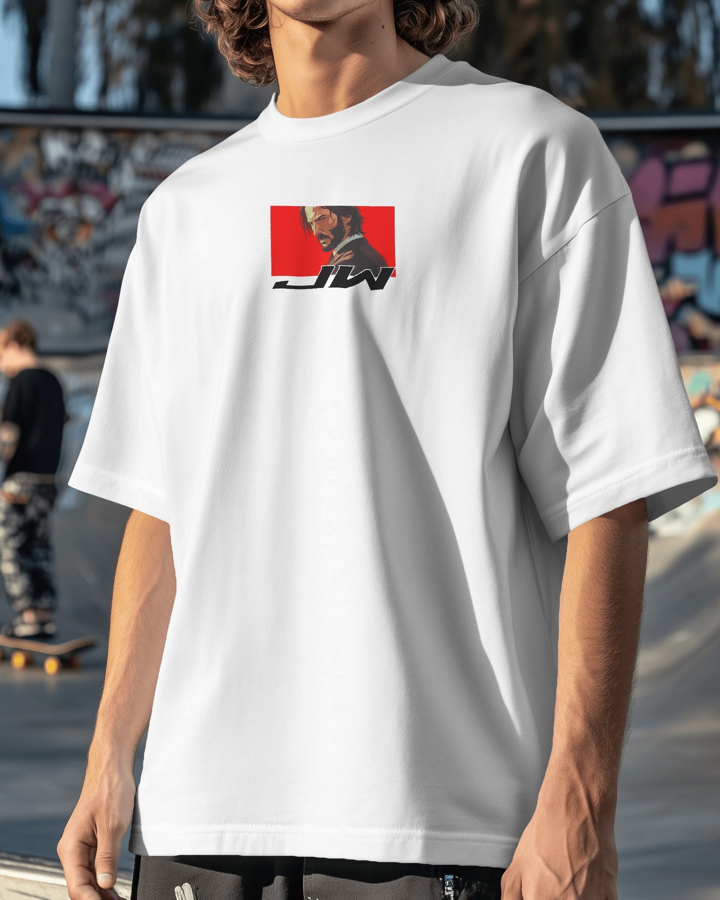 Jhon Wick Oversized White T-shirt