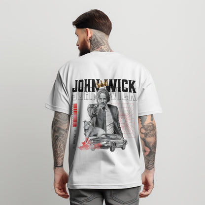 Jhon Wick Oversized White T-shirt