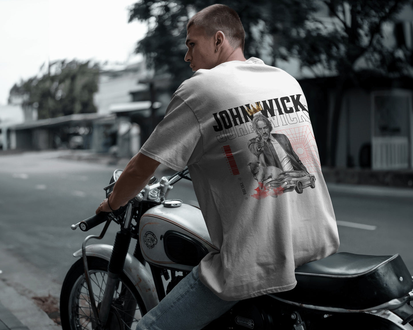 Jhon Wick Oversized White T-shirt